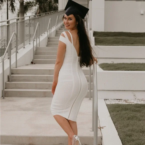 Dresses White Midi Bandage Dress Poshmark